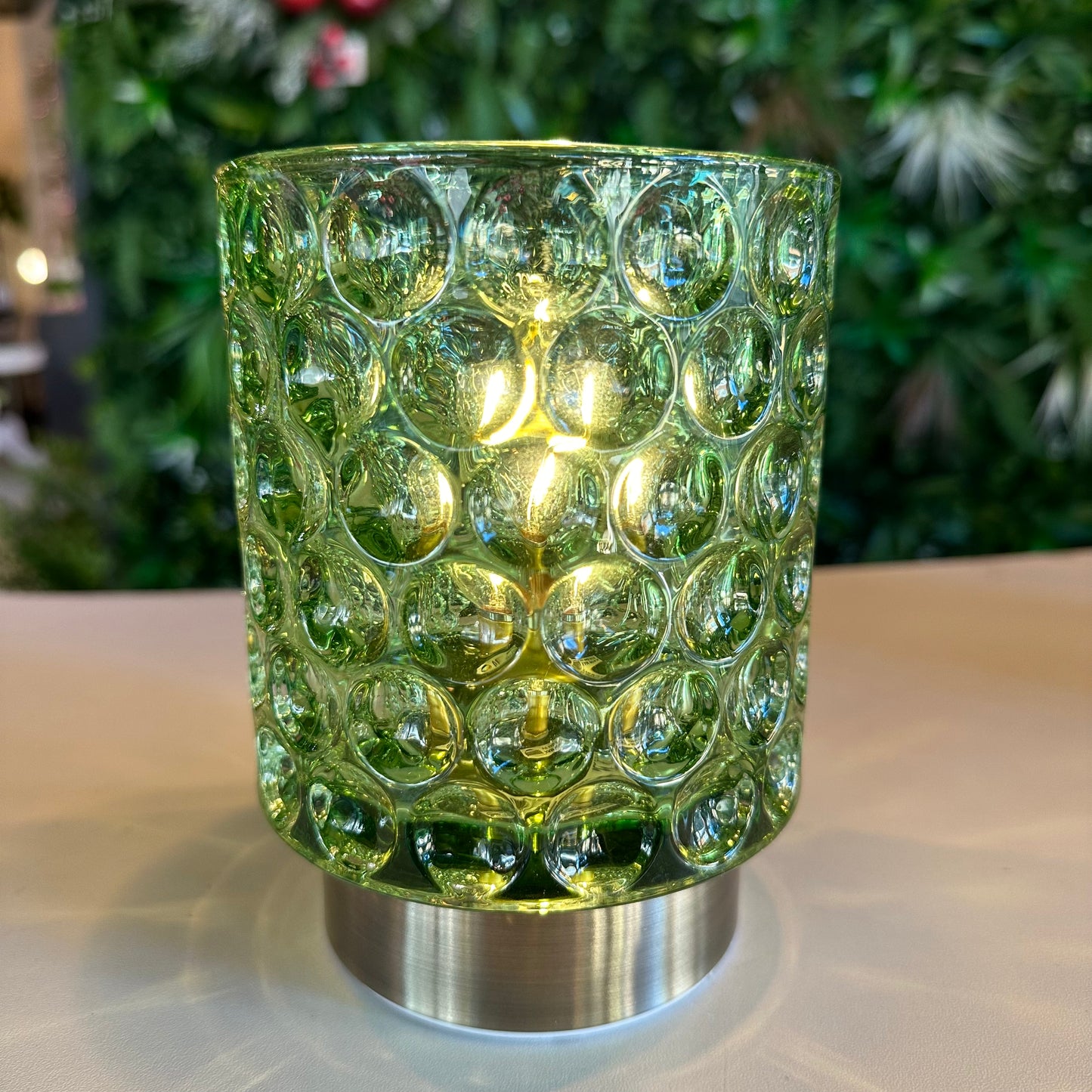 Glass LED Table Lamp (green)