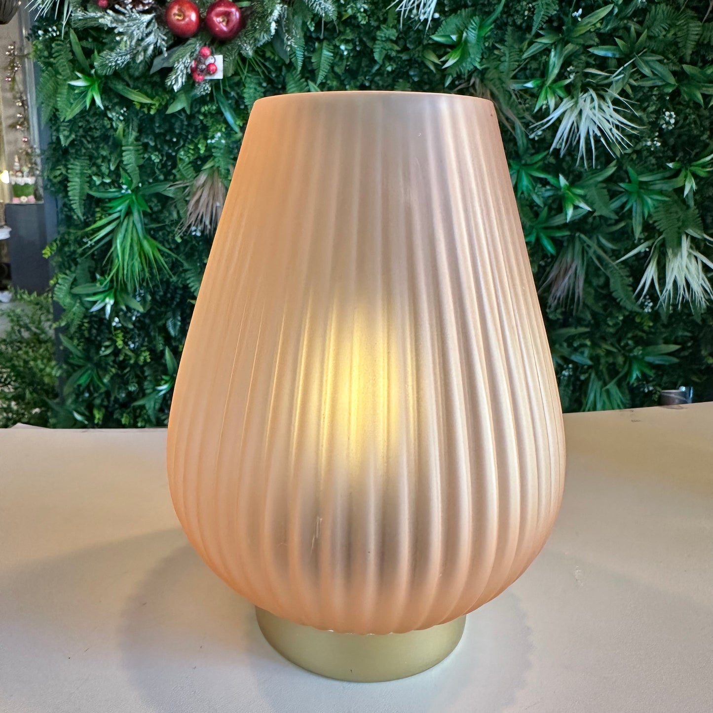 Glass LED Table Lamp (frosted peach)