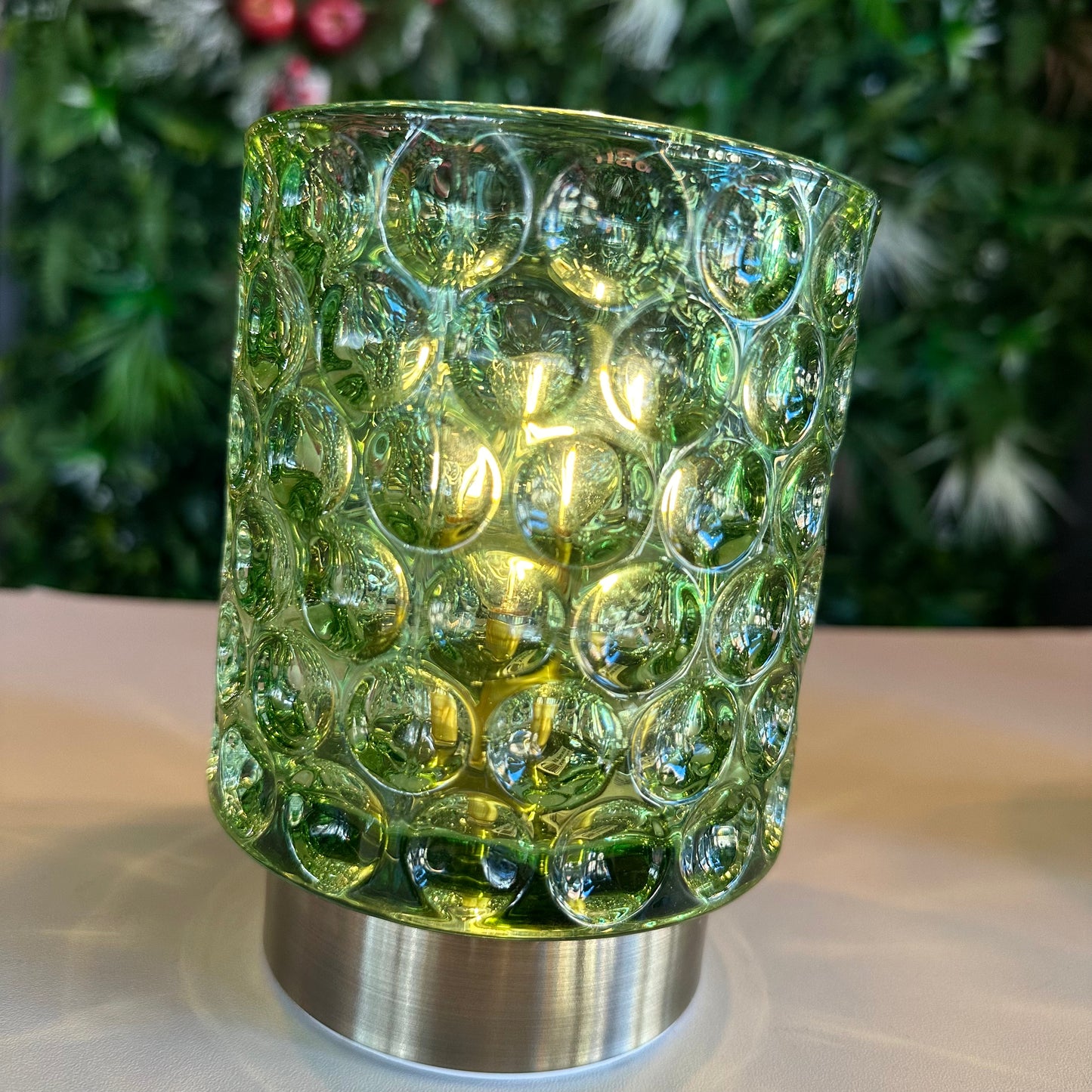 Glass LED Table Lamp (green)