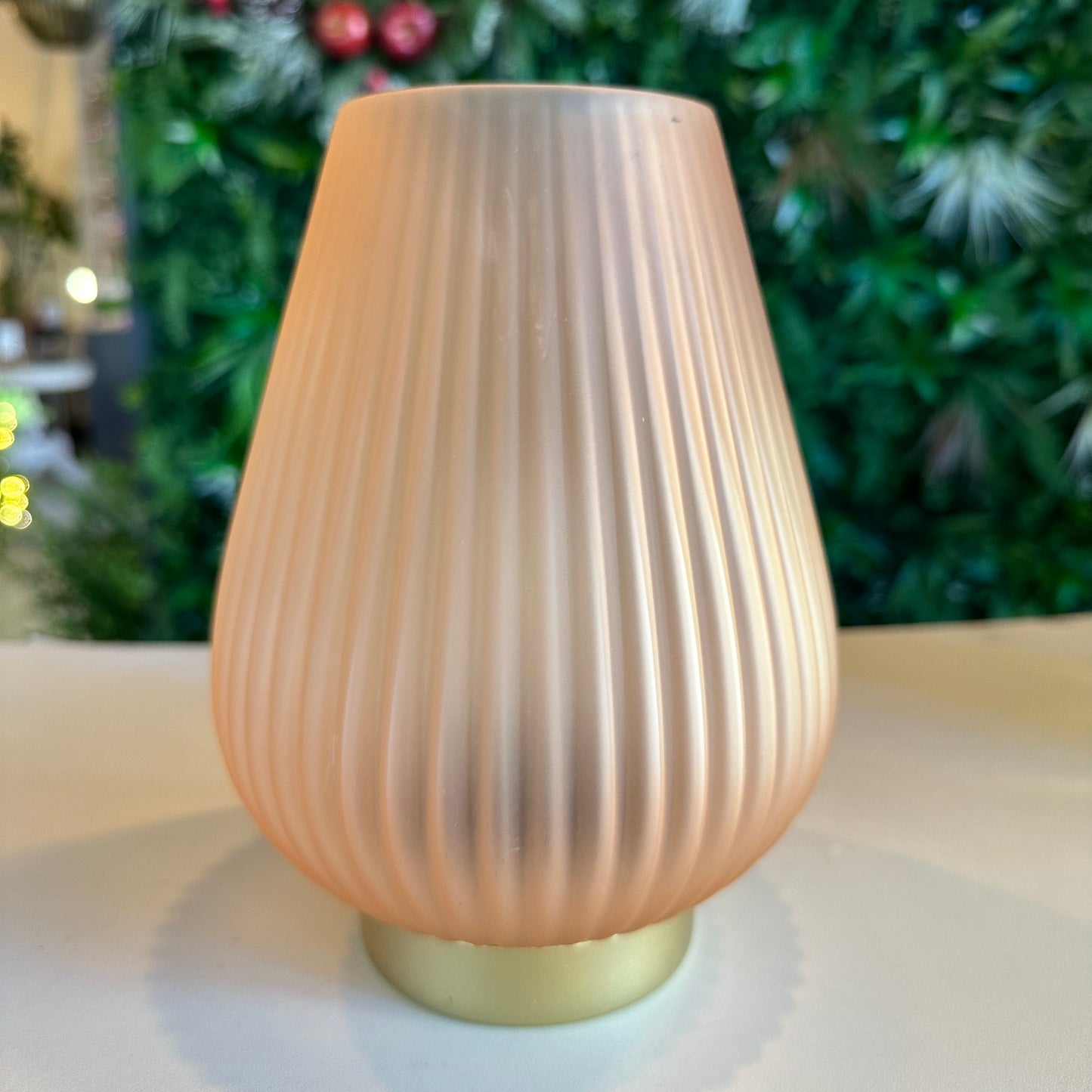 Glass LED Table Lamp (frosted peach)