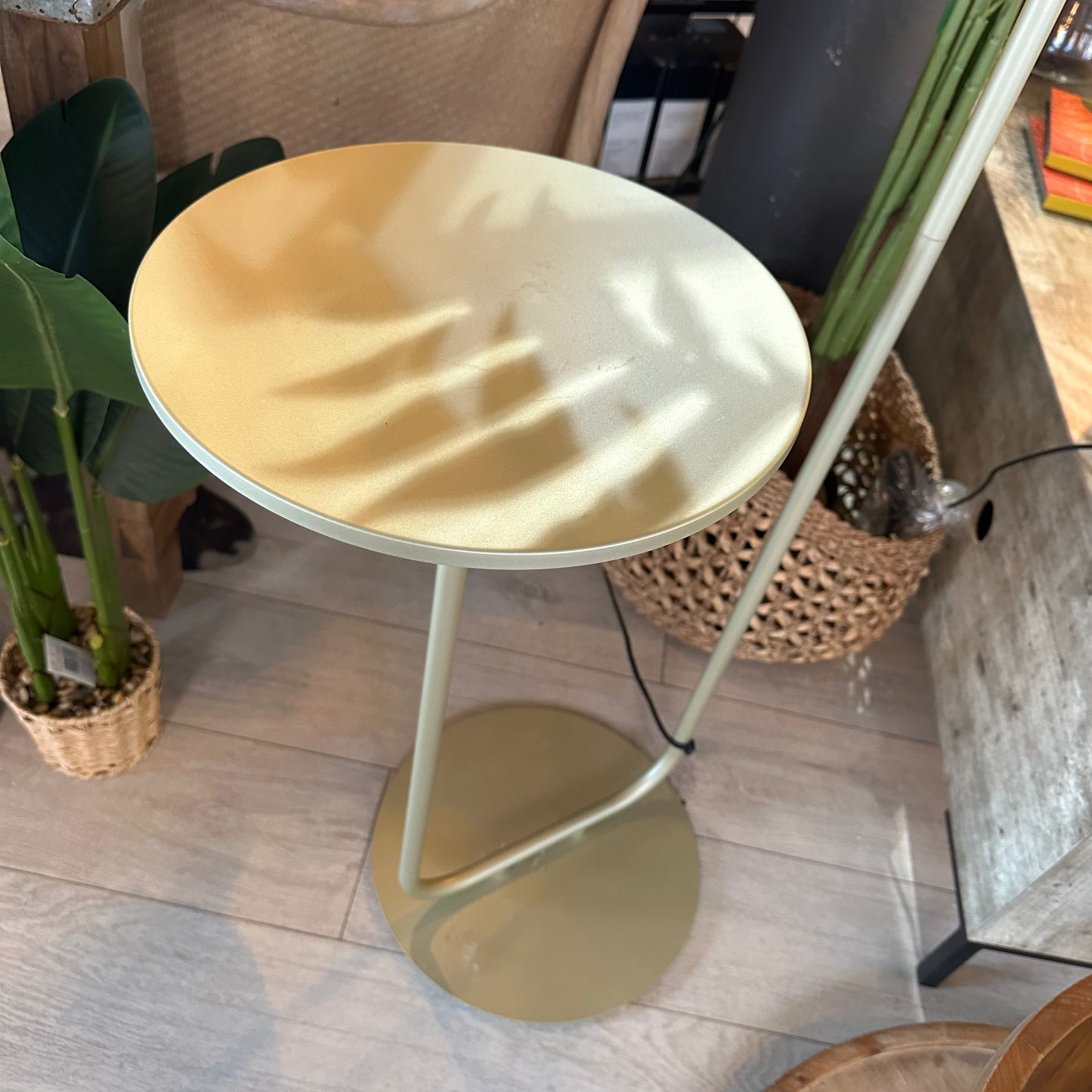 Champagne Floor Light With Table