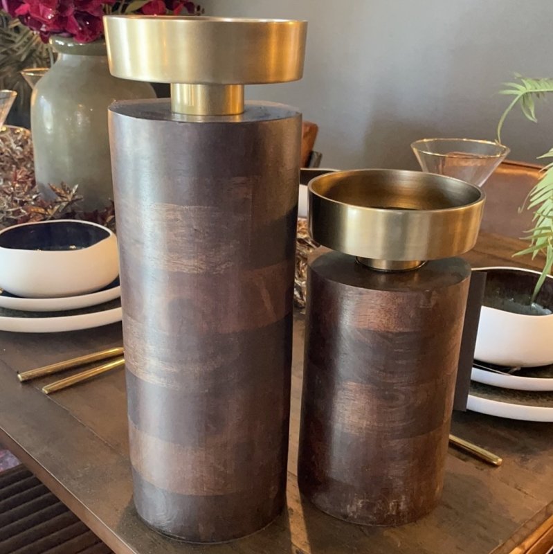 Barata Wood Candle Holder (Large) - OUThaus