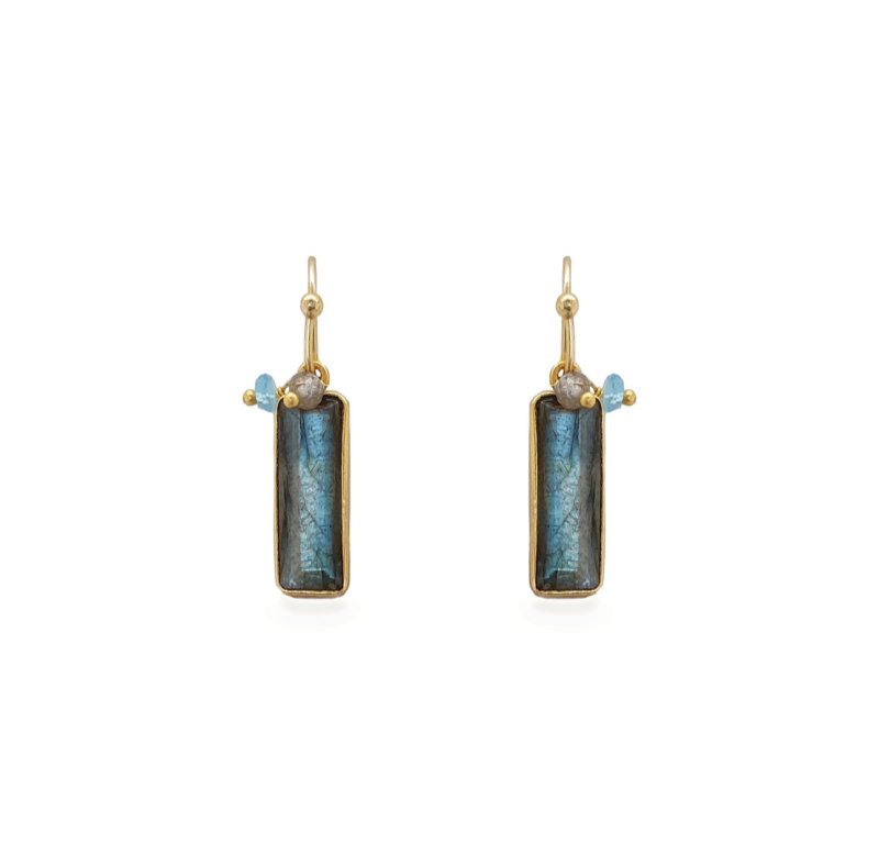 NORDIC NIGHTS LABRADORITE AND GEM BEAD EARRINGS - OUThaus