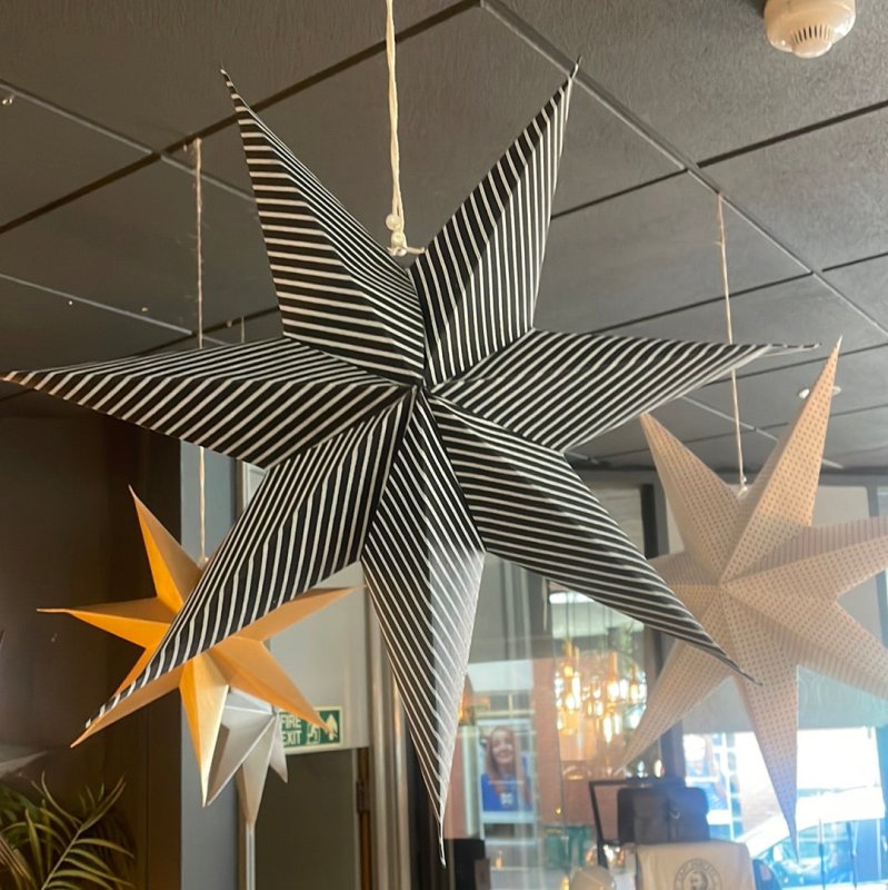 Paper Star Decorations Black Stripe (M) - OUThaus