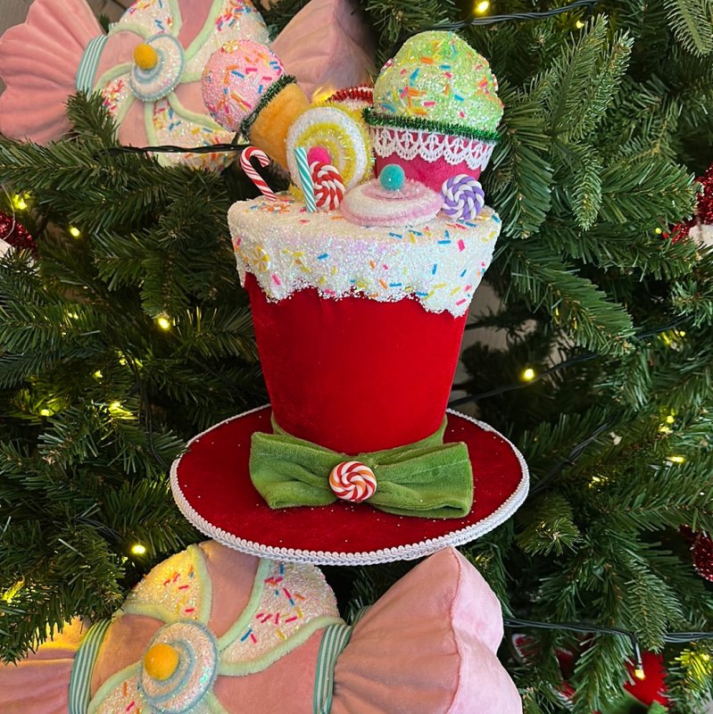 Red Velvet Hat Decoration - OUThaus