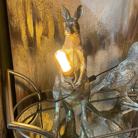 Skippy the Kangaroo Table Lamp (Silver) - OUThaus