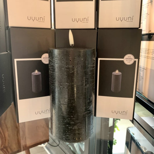 Uyuni Pillar Candle LED Forest Black (M) - OUThaus