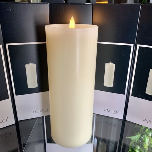 Uyuni Pillar Candle LED Ivory (L) - OUThaus