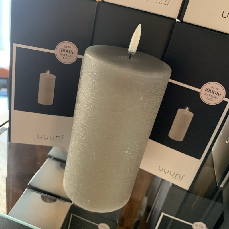 Uyuni Pillar Candle LED Sandstone (M) - OUThaus