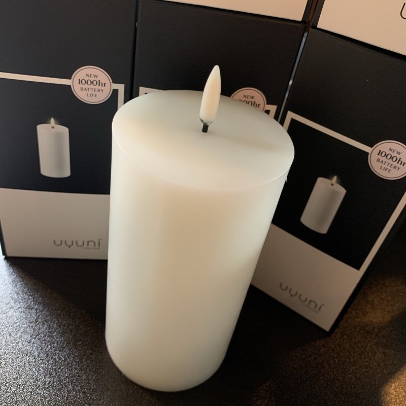Uyuni Pillar Candle LED White (M) - OUThaus