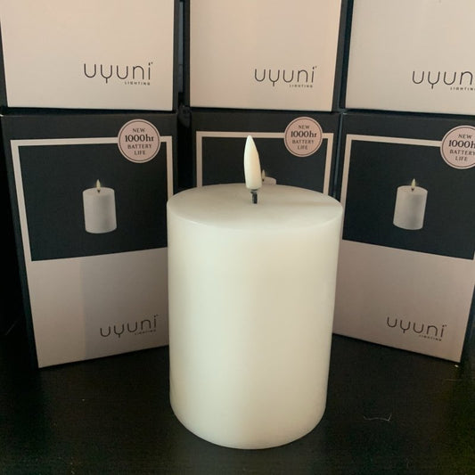 Uyuni Pillar Candle LED White (S) - OUThaus