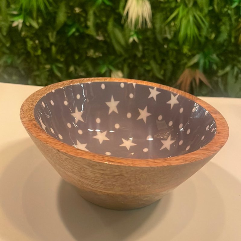 Wooden Bowl with Stars (16cm) - OUThaus