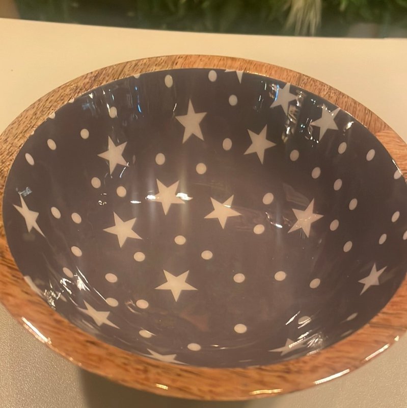 Wooden Bowl with Stars (16cm) - OUThaus