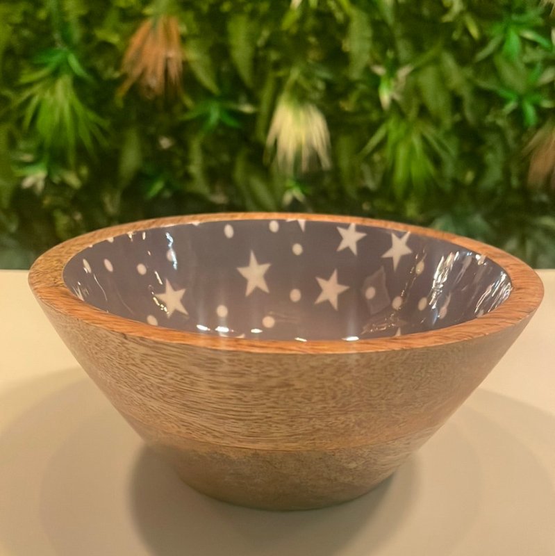 Wooden Bowl with Stars (16cm) - OUThaus