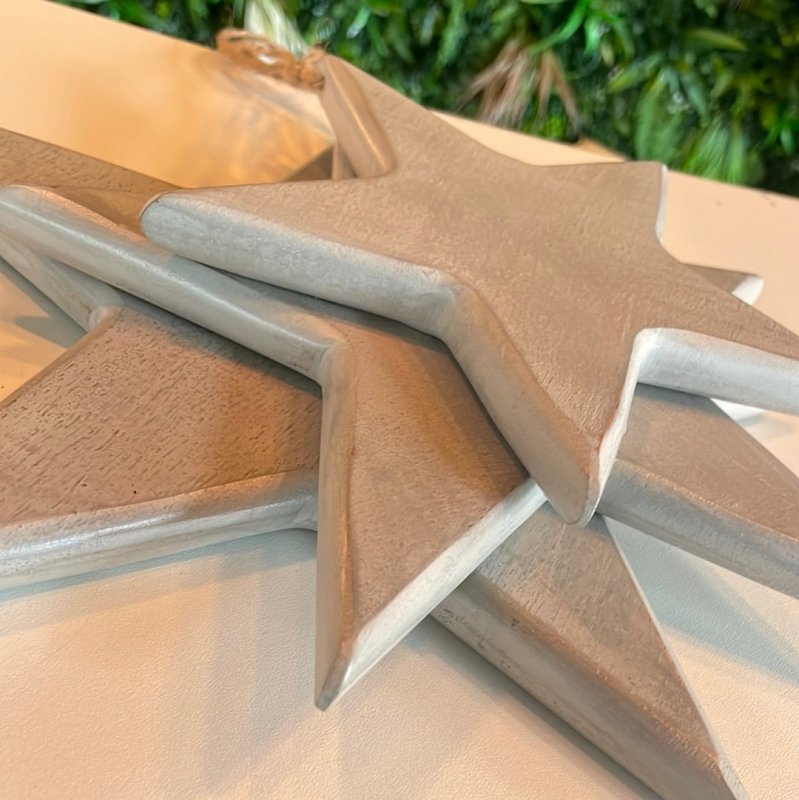 Wooden Stars (Grey Set of 3) - OUThaus