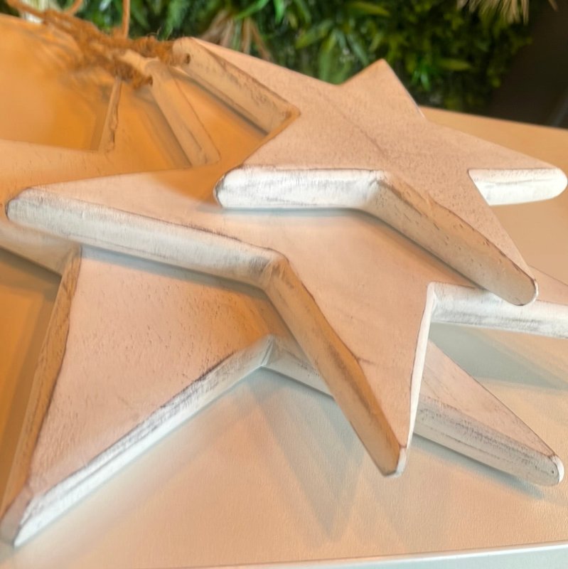 Wooden Stars (White Set of 3) - OUThaus