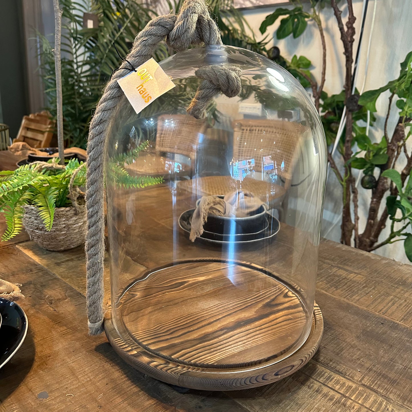 Glass Dome with Rope Handle