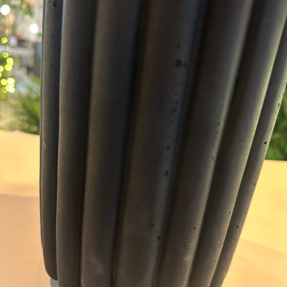 Charcoal Ridged Vase