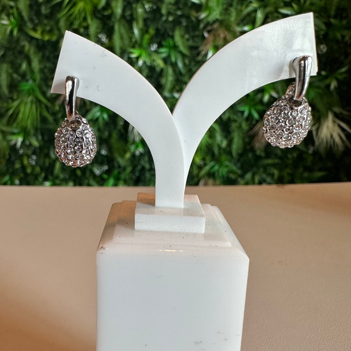 Ilano Encrusted Silver Drop Earrings