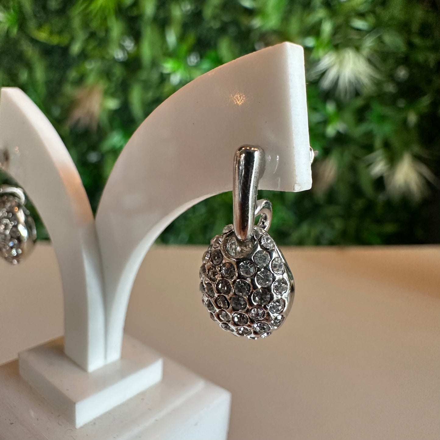 Ilano Encrusted Silver Drop Earrings