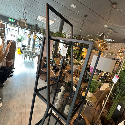 Black Frame Glass Shelving Unit