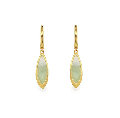 BAMBOO GREEN AVENTURINE TEARDROP EARRINGS - OUThaus