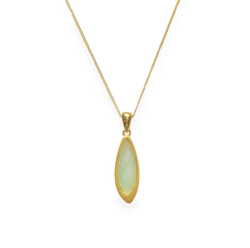 BAMBOO GREEN AVENTURINE TEARDROP PENDANT - OUThaus