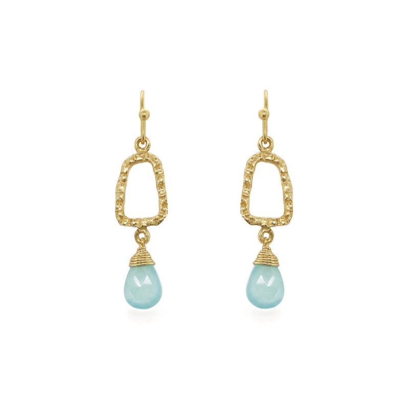 BEACH HOUSE AQUA CALCI PEARDROP EARRINGS - OUThaus