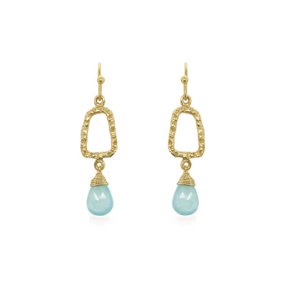 BEACH HOUSE AQUA CALCI PEARDROP EARRINGS - OUThaus