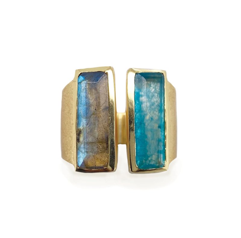 BRONX DOUBLE GEMSTONE BAR CONTEMPORARY RING - OUThaus