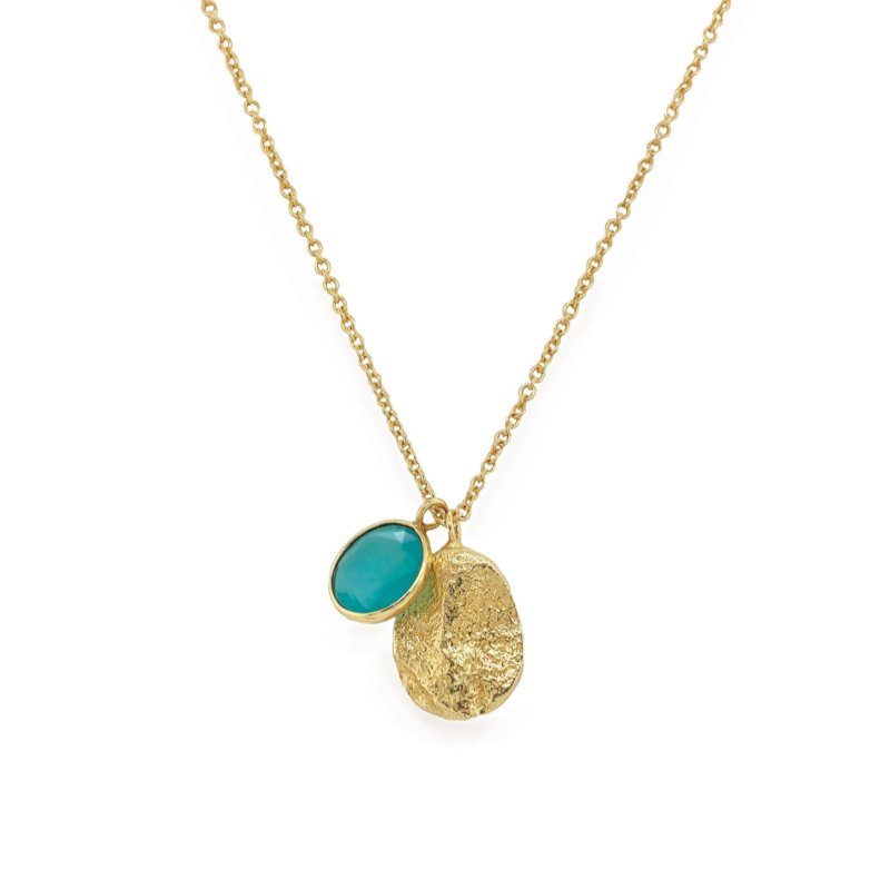 COVE AQUA CALCI AND NUGGET CHARM NECKLACE - OUThaus