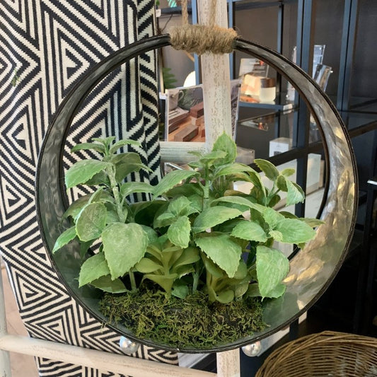 Faux Plant In Iron Basket - OUThaus