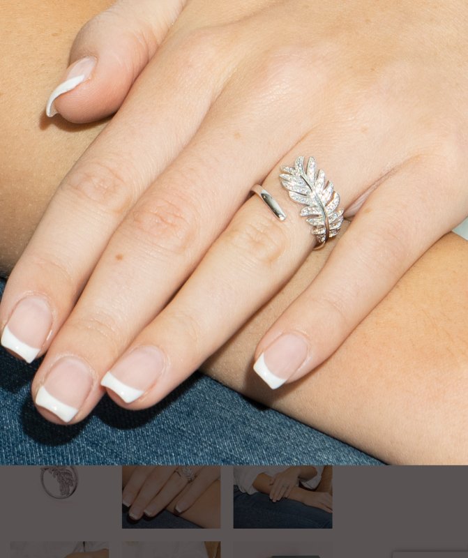 FERN PAVE ZIRCONIA CRYSTAL ORGANIC LEAF RING - OUThaus