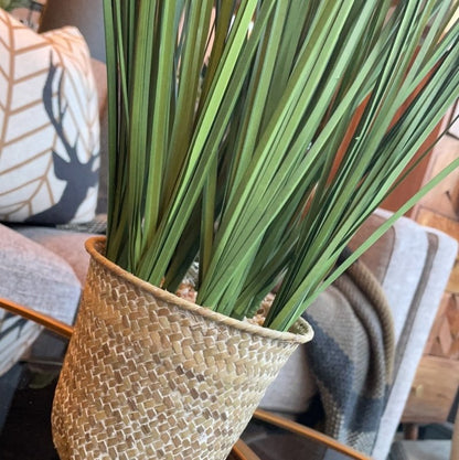 Grass in Rattan Basket - OUThaus