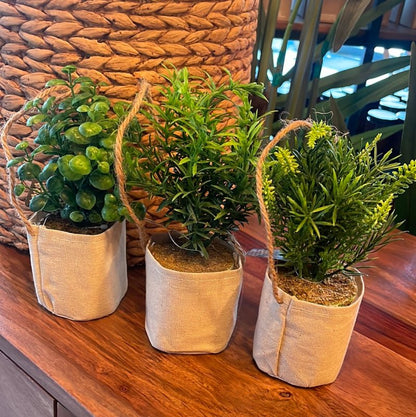 Hanging Herbs in Jute Sack - OUThaus