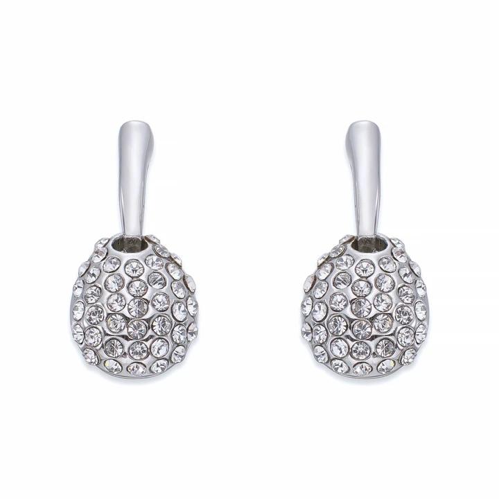 Ilano Encrusted Silver Drop Earrings - OUThaus