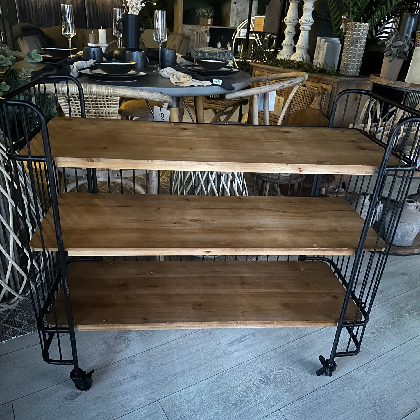 Vintage Post Cart Shelving Unit