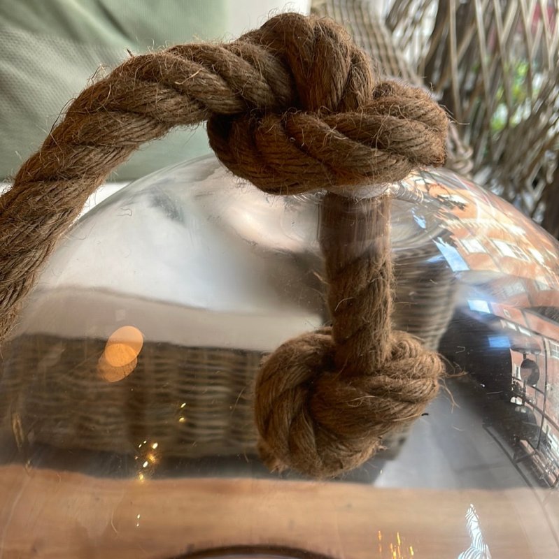 Large Glass Cloche With Rope - OUThaus