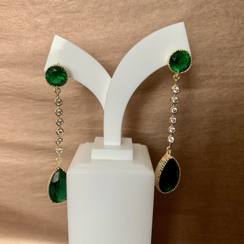 Long Emerald Earrings - OUThaus