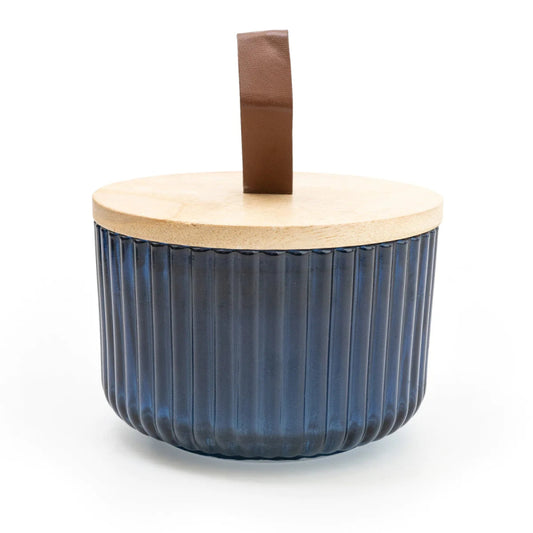 Midnight Blue Pomegranate Glass Candle - OUThaus