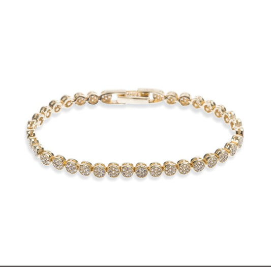 MODENA GOLD CRYSTAL PAVE BRACELET - OUThaus