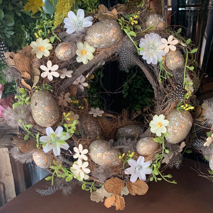 Natural Egg and feather Wreath - OUThaus