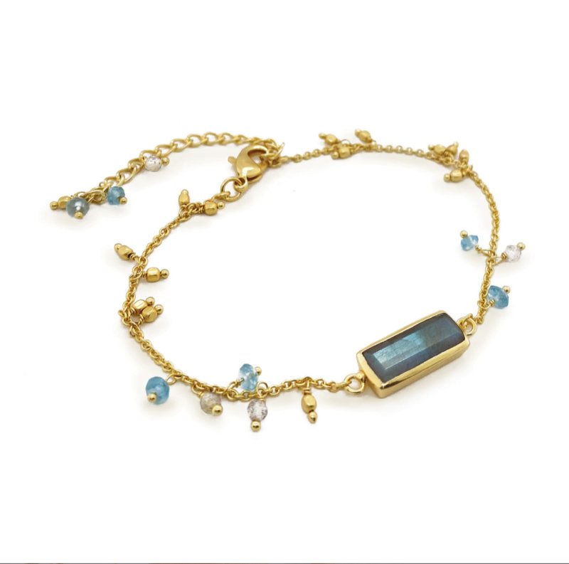 NORDIC NIGHTS LABRADORITE AND GEM BEAD BRACELET - OUThaus