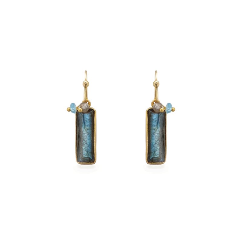 NORDIC NIGHTS LABRADORITE AND GEM BEAD EARRINGS - OUThaus