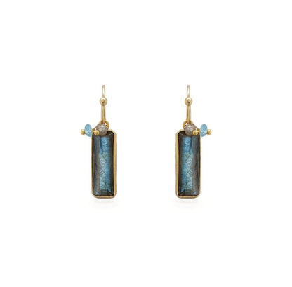 NORDIC NIGHTS LABRADORITE AND GEM BEAD EARRINGS - OUThaus