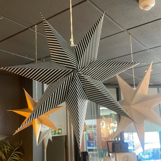 Paper Star Decorations Black Stripe (M) - OUThaus