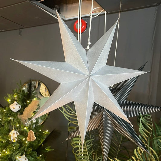 Paper Star Decorations Silver (L) - OUThaus