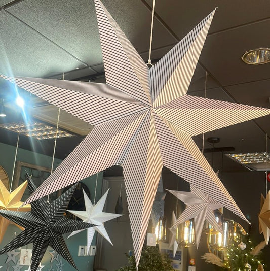 Paper Star Decorations White Stripe (XL) - OUThaus