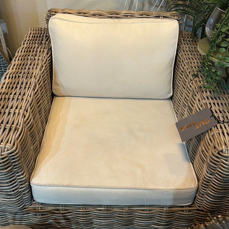 Rattan Grey Wash Armchair - OUThaus