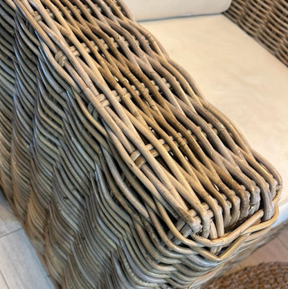 Rattan Grey Wash Armchair - OUThaus